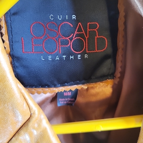 Vintage Oscar Leopold Brown 100% Lamb Leather Jacket Size Medium Made in Canada - Picture 2 of 5